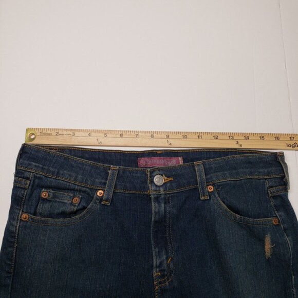 Levis 519 Flare Jeans Womens 12 Short Blue Low Rise Stretch Dark Wash Y2k Denim - Picture 4 of 16